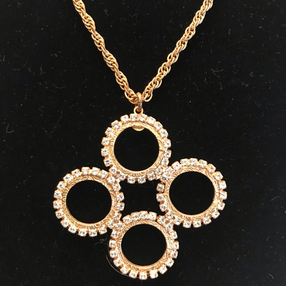 Liz Palacios Quad Circle crystal necklace